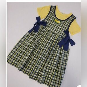 She”ll💛it Rare Editions Plaid Jumper SZ:6X W adjustable Navy side ties.pullover